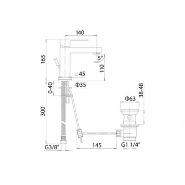 Смеситель для раковины Mamoli Feel 4841S140D151