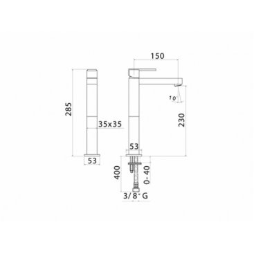 Смеситель для раковины Mamoli Feel 4846S140D10K