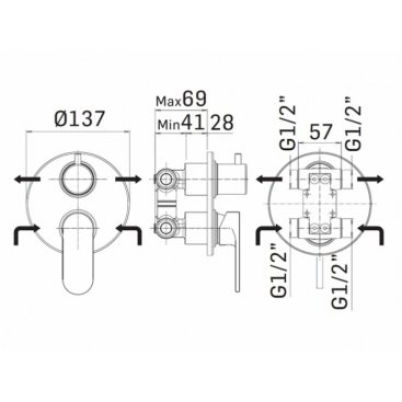 Смеситель для душа Mamoli Sadler 2609PE00600K