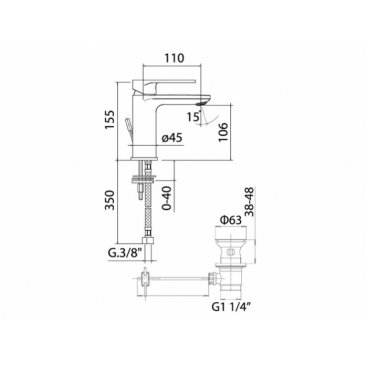 Смеситель для раковины Mamoli Sadler 460100006051