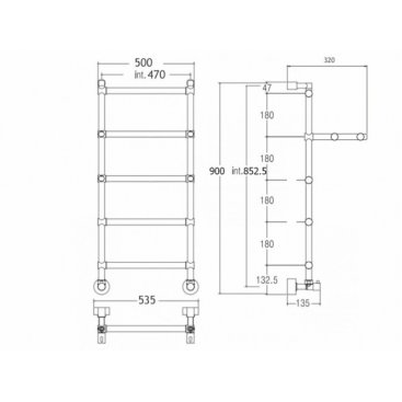 Полотенцесушитель Margaroli Sole 442-5 с полкой