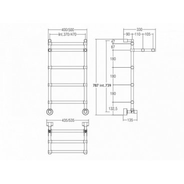 Полотенцесушитель Margaroli Sole 470-455 с полкой