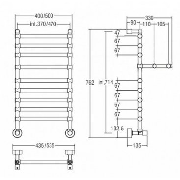 Полотенцесушитель Margaroli Sole 464-8 с полкой