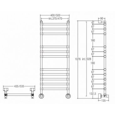 Полотенцесушитель Margaroli Sole 464-11 с 2-мя полками