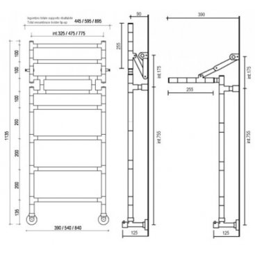 Полотенцесушитель Margaroli Sereno 483-8М 325мм с полкой