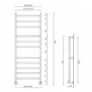 Полотенцесушитель Margaroli Sole 484-8 325мм