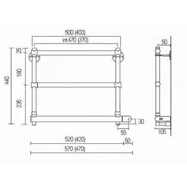 Полотенцесушитель Margaroli Sole 370-540 BOX