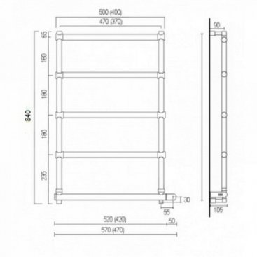 Полотенцесушитель Margaroli Sole 542-5 BOX с полкой