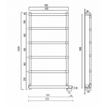 Полотенцесушитель Margaroli Sole 542-6 BOX