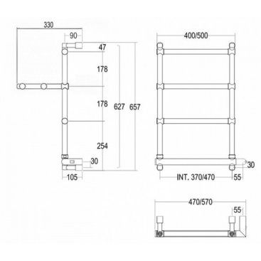 Полотенцесушитель Margaroli Sole 542-4 BOX с полкой