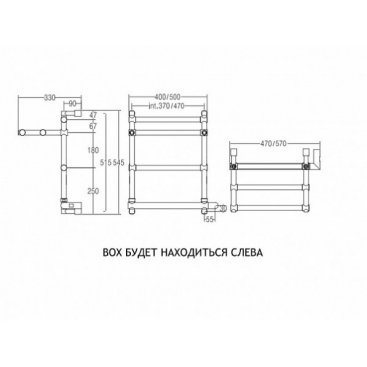 Полотенцесушитель Margaroli Sole 554-3/L BOX с полкой