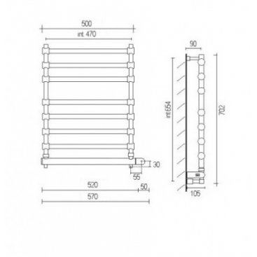 Полотенцесушитель Margaroli Sole 564-8 BOX с полкой