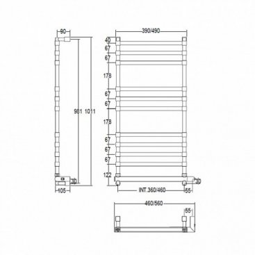 Полотенцесушитель Margaroli Sole 564-11 BOX TQ