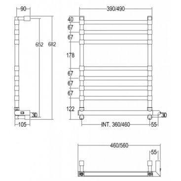 Полотенцесушитель Margaroli Sole 564-8 BOX TQ