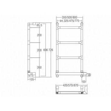 Полотенцесушитель Margaroli Sereno 582-4 BOX с полкой