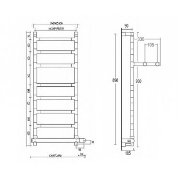 Полотенцесушитель Margaroli Sereno 584-8 BOX с полкой