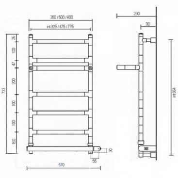 Полотенцесушитель Margaroli Sereno 587/6 BOX 475 мм