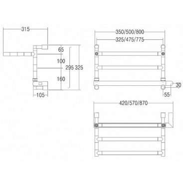 Полотенцесушитель Margaroli Sereno 9-592 BOX с полкой