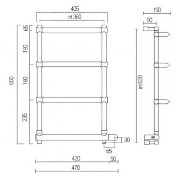 Полотенцесушитель Margaroli Curved 532-4 BOX