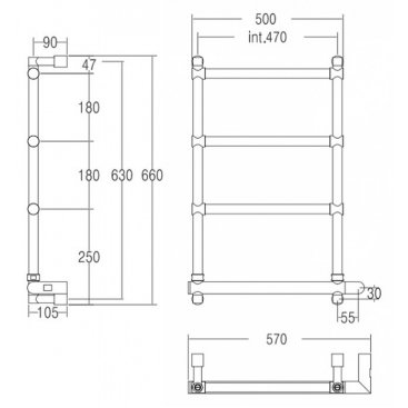 Полотенцесушитель Margaroli Sole 542-4 BOX