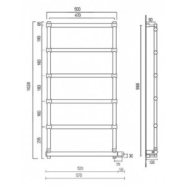 Полотенцесушитель Margaroli Sole 370-542-6 BOX