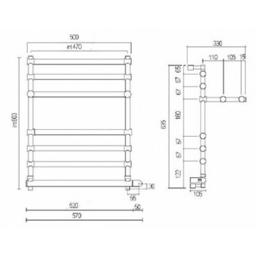 Полотенцесушитель Margaroli Sole 370-552 BOX