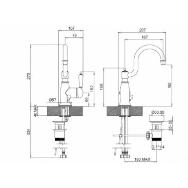 Смеситель для раковины Margaroli Classica RU1001AA01BR