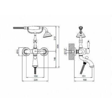 Смеситель для ванны Margaroli Classica RU1004AA01