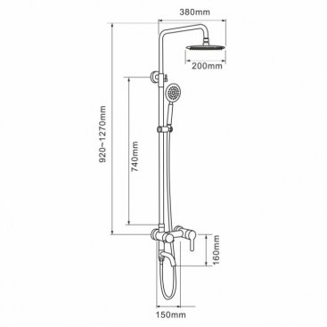 Душевая стойка Melana F1002P хром