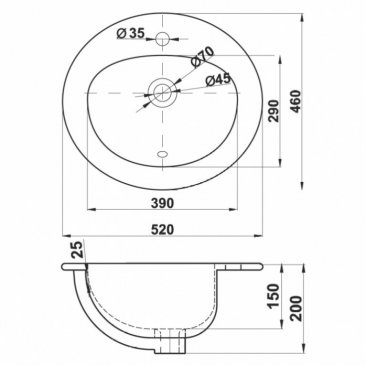 Раковина Melana MLN-307-805 белая