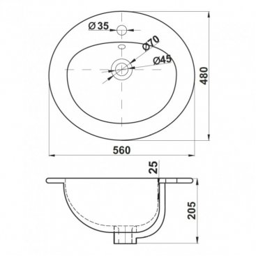 Раковина Melana MLN-308-805 белая