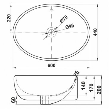 Раковина Melana MLN-320314-805 белая