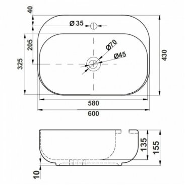 Раковина Melana MLN-320327-805 белая