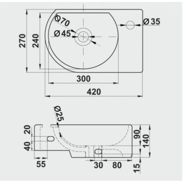 Раковина Melana MLN-320347L-805 белая