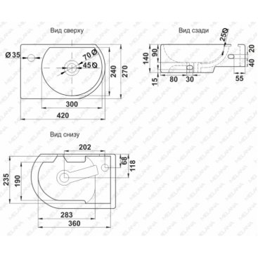 Раковина Melana MLN-320347R-805 белая