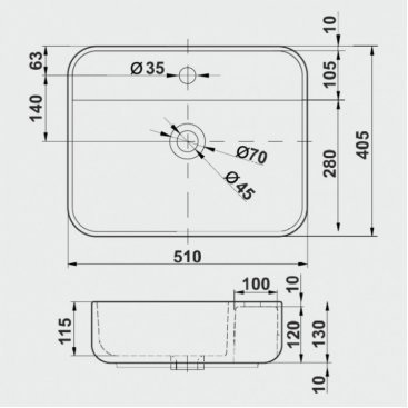 Раковина Melana MLN-320355-805 белая