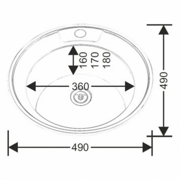 Мойка кухонная Melana 490 (002 t) хром полированный