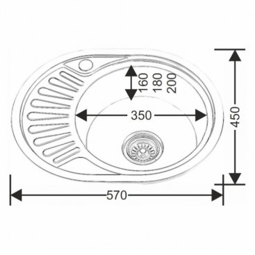 Мойка кухонная Melana 5745 U (125 t) хром полированный