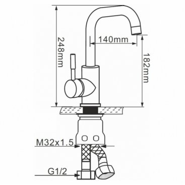 Смеситель для кухни Melana F6102 сатин