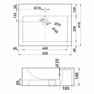 Раковина Melana MLN-7033-805 белая