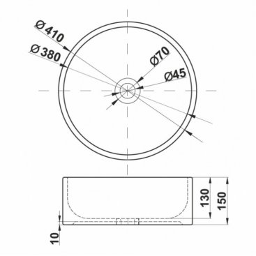 Раковина Melana MLN-7078ABW-805 черная/белая