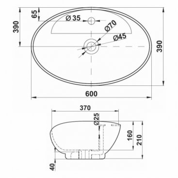 Раковина Melana MLN-7167MB-805 черная матовая