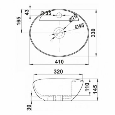 Раковина Melana MLN-7167X-805 белая