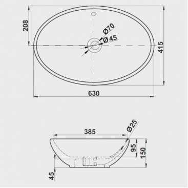 Раковина Melana MLN-7686-805 белая