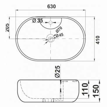 Раковина Melana MLN-7734-805 белая