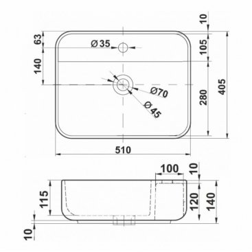 Раковина Melana MLN-78180-805 белая