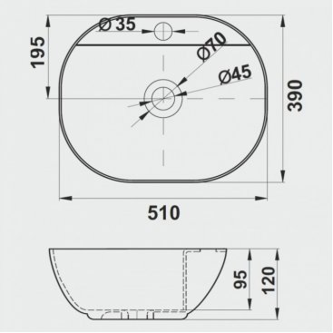 Раковина Melana MLN-78239-805 белая