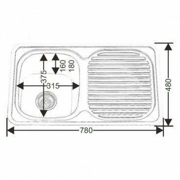 Мойка кухонная Melana 7848 U (123 t) хром полированный