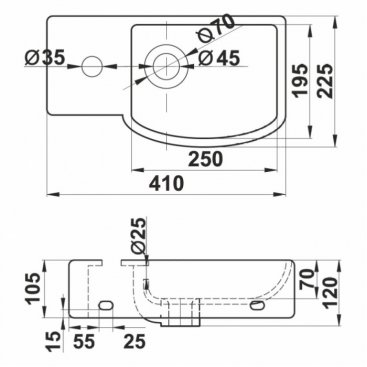 Раковина Melana MLN-7947AR-805 белая