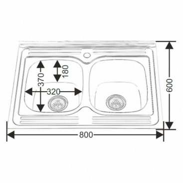 Мойка кухонная Melana 8060S (061 tb) хром полированный